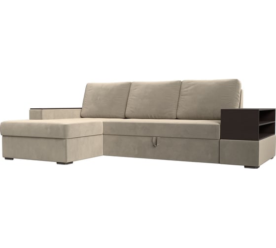 Угловой диван Лига диванов Орландо угол левый полностью микровельвет бежевый 114565L 1