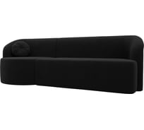 Прямой диван Лига диванов Лига-027 угол левый полностью микровельвет черный 119554L