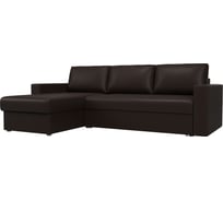 Угловой диван Лига диванов Траумберг левый полностью экокожа коричневая 108697L