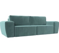 Прямой диван Лига диванов Беккер полностью велюр бирюзовый 108519