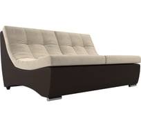 Модуль Лига диванов Монреаль диван основа микровельвет бежевый, компаньон экокожа коричневая 111480