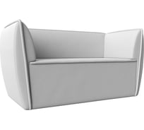 Прямой диван Лига диванов Бергамо 2-х местный полностью экокожа белая 112076