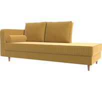 Кушетка Лига диванов Прайм левый полностью микровельвет желтый 110144L