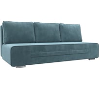 Прямой диван Лига диванов Приам полностью велюр бирюзовый 118667