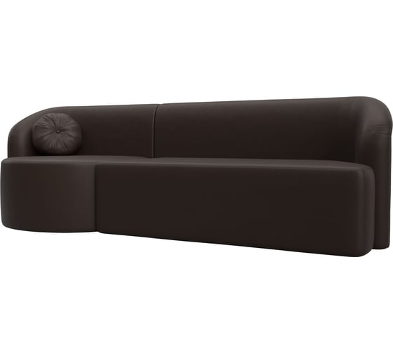 Прямой диван Лига диванов Лига-027 угол левый полностью экокожа коричневая 119531L 1