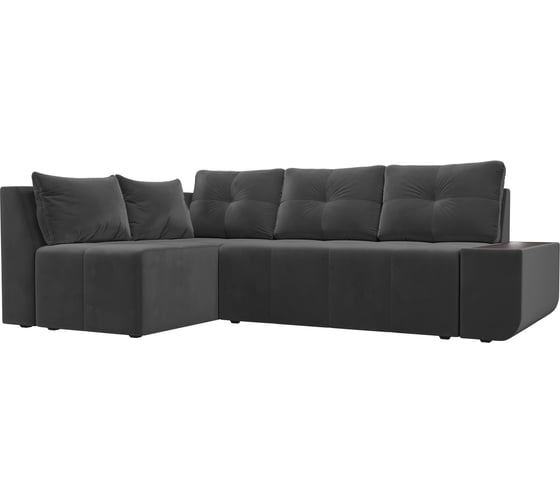 Угловой диван Лига диванов Амадэус левый угол велюр серый 109686L 1