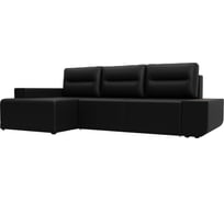 Угловой диван Лига диванов Чикаго левый полностью экокожа черная 110769L