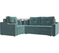 Угловой диван Лига диванов Комфорт левый полностью Велюр бирюзовый 102614L