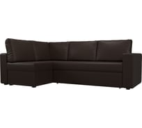 Угловой диван Лига диванов Оливер левый угол полностью экокожа коричневая 102079L