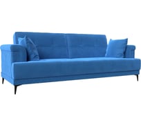 Прямой диван Лига диванов книжка Орлеан полностью велюр голубой 111814