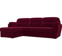 Угловой диван Лига диванов Бостон левый полностью микровельвет бордовый 109491L