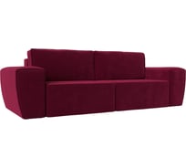Прямой диван Лига диванов Беккер полностью микровельвет бордовый 110784