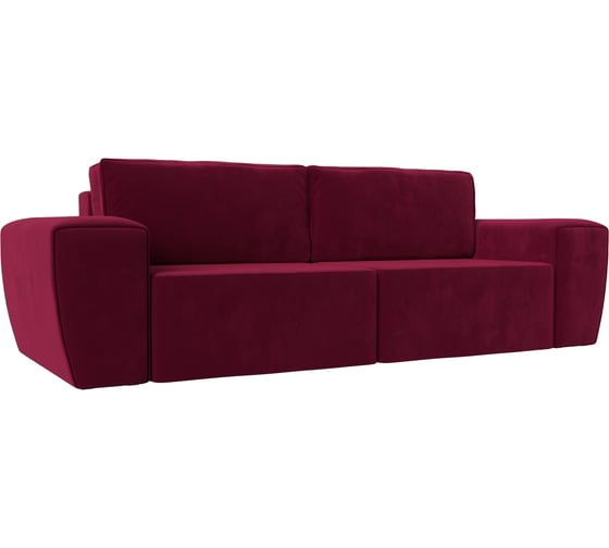 Прямой диван Лига диванов Беккер полностью микровельвет бордовый 110784 1