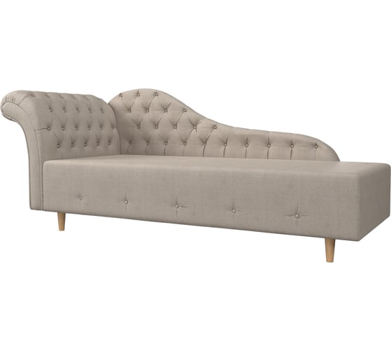 Кушетка Лига диванов Камерон левый полностью рогожка бежевая 110107L 1