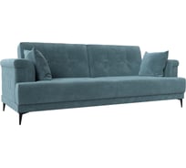 Прямой диван Лига диванов книжка Орлеан полностью велюр бирюзовый 111813