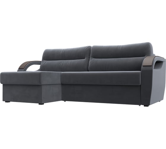 Угловой диван Лига диванов Форсайт левый полностью велюр серый 100775L 1