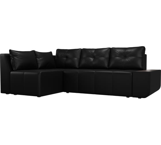 Угловой диван Лига диванов Амадэус левый угол экокожа черный 109704L 1