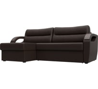 Угловой диван Лига диванов Форсайт левый полностью экокожа коричневая 100805L