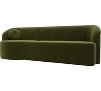 Прямой диван Лига диванов Лига-027 угол левый полностью микровельвет зеленый 119551L