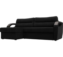 Угловой диван Лига диванов Форсайт левый полностью микровельвет черный 100788L