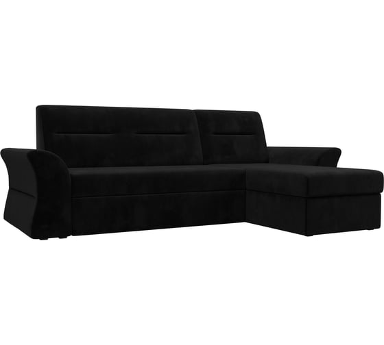 Угловой диван Лига диванов Клайд правый полностью велюр черный 109277 1