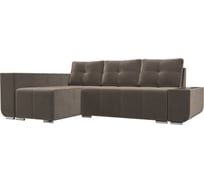 Угловой диван Лига диванов Амадэус Люкс левый полностью велюр коричневый 109711L