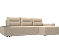 Угловой диван Лига диванов Чикаго правый полностью экокожа бежевая 110763