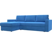 Угловой диван Лига диванов Траумберг левый полностью велюр голубой 108709L