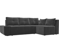 Угловой диван Лига диванов Амадэус правый угол велюр серый 109686