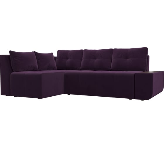 Угловой диван Лига диванов Амадэус левый полностью велюр фиолетовый 109687L 1