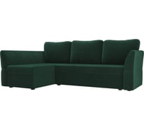 Угловой диван Лига диванов Гесен левый полностью велюр зеленый 106793L