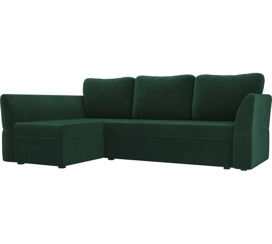 Угловой диван Лига диванов Гесен левый полностью велюр зеленый 106793L 1