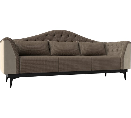 Прямой диван Лига диванов Флорида основа рогожка Корфу 03, компаньон микровельвет бежевый 112369 1