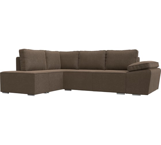 Угловой диван Лига диванов Хьюго левый угол полностью рогожка коричневая 101262L 1