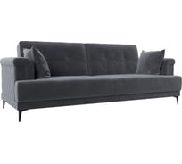 Прямой диван Лига диванов книжка Орлеан полностью велюр серый 111817