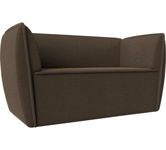 Прямой диван Лига диванов Бергамо 2-х местный полностью рогожка коричневая 112069 1