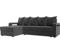 Угловой диван Лига диванов Гермес Лайт левый полностью велюр серый 112714L