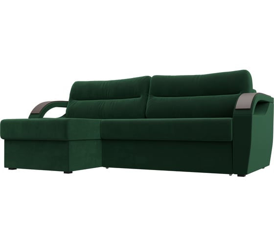 Угловой диван Лига диванов Форсайт левый полностью велюр зеленый 100773L 1