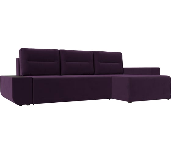 Угловой диван Лига диванов Чикаго правый полностью велюр фиолетовый 110732 1
