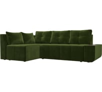 Угловой диван Лига диванов Амадэус левый угол микровельвет зеленый 109692L