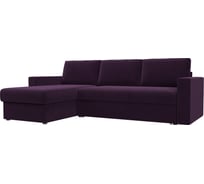 Угловой диван Лига диванов Траумберг левый полностью велюр фиолетовый 108702L
