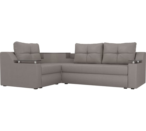 Угловой диван Лига диванов Тесей левый полностью рогожка бежевая 107633L 1