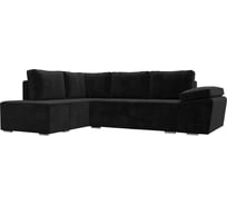 Угловой диван Лига диванов Хьюго угол левый полностью велюр черный 101249L
