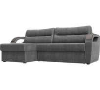 Угловой диван Лига диванов Форсайт левый полностью рогожка серая 100795L