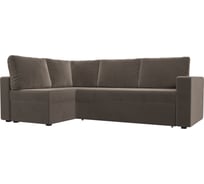 Угловой диван Лига диванов Оливер левый угол полностью велюр коричневый 102065L