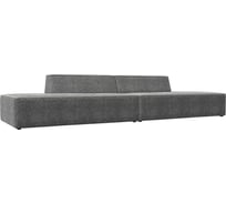 Прямой модульный диван Лига диванов Монс Лофт рогожка серая, кант рогожка бежевая 119652