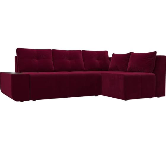 Угловой диван Лига диванов Амадэус правый угол микровельвет бордовый 109690 1