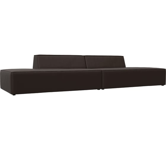 Прямой модульный диван Лига диванов Монс Лофт полностью экокожа коричневая 119658 1