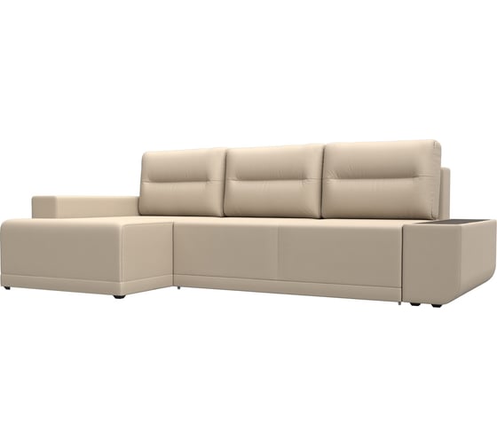 Угловой диван Лига диванов Чикаго левый полностью экокожа бежевая 110763L 1