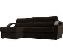 Угловой диван Лига диванов Форсайт левый полностью микровельвет коричневый 100783L
